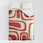 Palm Springs Retro Mid-Century Modern Abstract Minimalist Pattern Red and Almond Cream Comforter Gallery Image 6