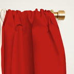 Palm Springs Retro Mid-Century Modern Abstract Minimalist Pattern Red and Almond Cream Window Curtain Gallery Image 2