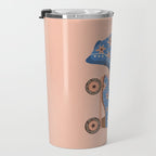 Retro Roller Skates - Blue & Peach Palette Travel Mug Gallery Image 3