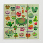 Baby succulent 3 - Mesembs(green) Wood Wall Art Gallery Image 1