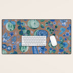 Garden Vegetables & Fresh Fruit in Blue Midnight Desk Mat Gallery Image 1