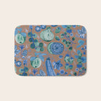 Garden Vegetables & Fresh Fruit in Blue Midnight Bath Mat Gallery Image 1
