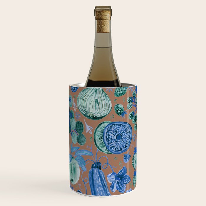 Garden Vegetables & Fresh Fruit in Blue Midnight Wine Chiller Gallery Image 1