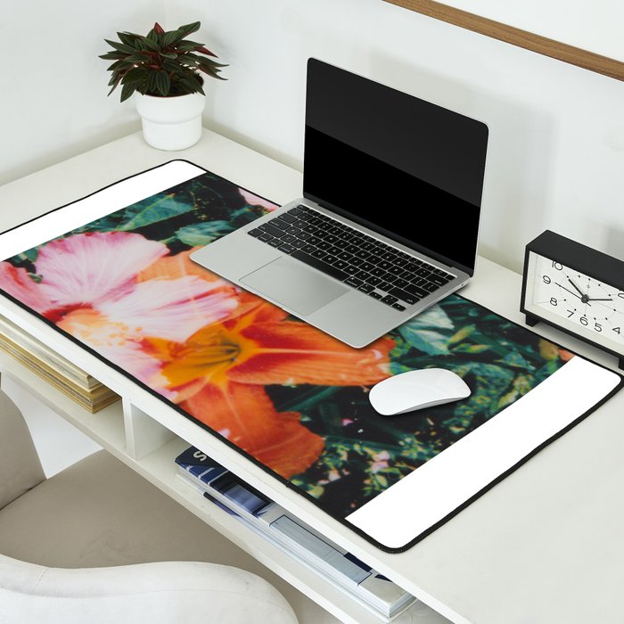hibiscus lilly | double exposure Desk Mat Gallery Image 2