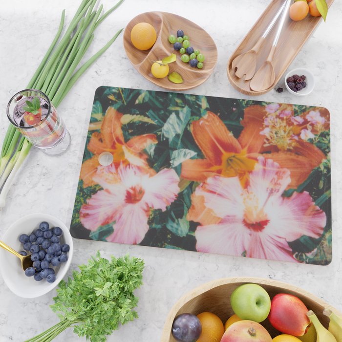 hibiscus lilly | double exposure Cutting Board Gallery Image 2