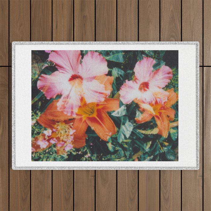 hibiscus lilly | double exposure Outdoor Rug Gallery Image 1