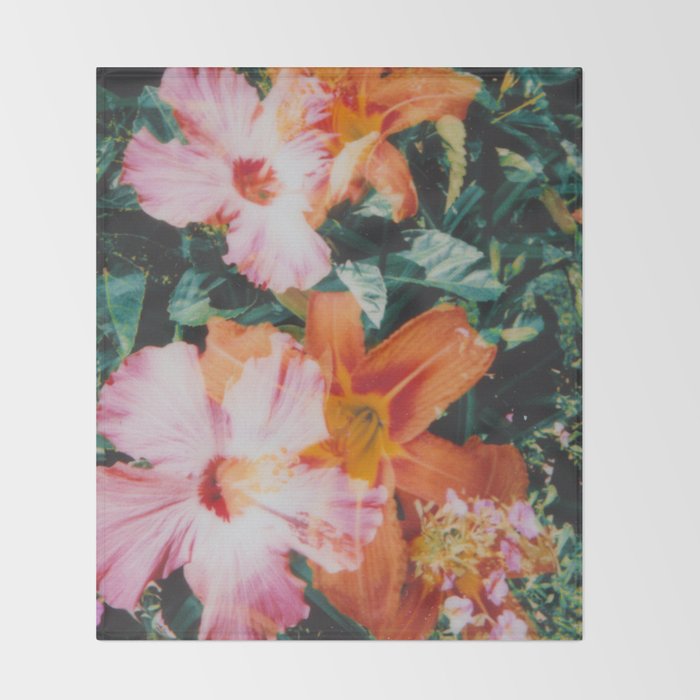 hibiscus lilly | double exposure Throw Blanket Gallery Image 2