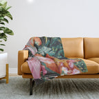 hibiscus lilly | double exposure Throw Blanket Gallery Image 1