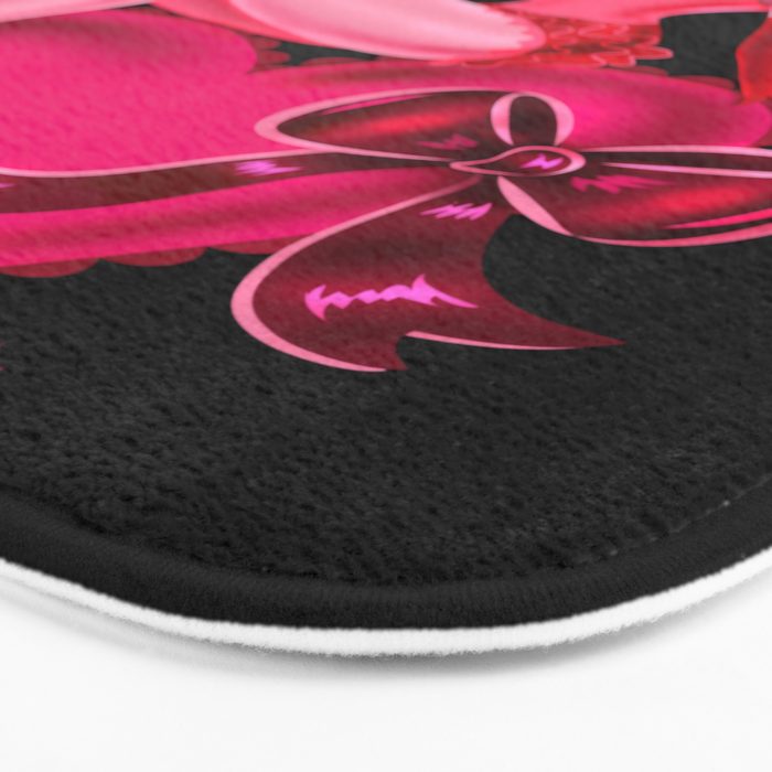Retro Valentine Redhead Pinup Doll on a Big Heart Bath Mat Gallery Image 3