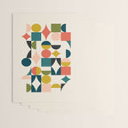 Mid Century Modern Abstract Colorful Shapes Funky Cool Minimalist Pattern Wrapping Paper Gallery Image 3