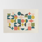 Mid Century Modern Abstract Colorful Shapes Funky Cool Minimalist Pattern Rug Gallery Image 2
