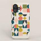 Mid Century Modern Abstract Colorful Shapes Funky Cool Minimalist Pattern iPhone Case Gallery Image 1