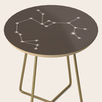 Sagittarius Zodiac Star Constellation Line Art Coffee Brown Side Table Gallery Image 2