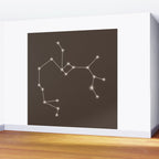 Sagittarius Zodiac Star Constellation Line Art Coffee Brown Wall Mural Gallery Image 2