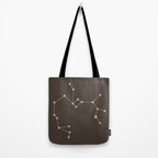 Sagittarius Zodiac Star Constellation Line Art Coffee Brown Tote Bag Gallery Image 2