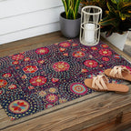 Karshi  Suzani  Antique Uzbekistan Embroidery Print Outdoor Rug Gallery Image 2