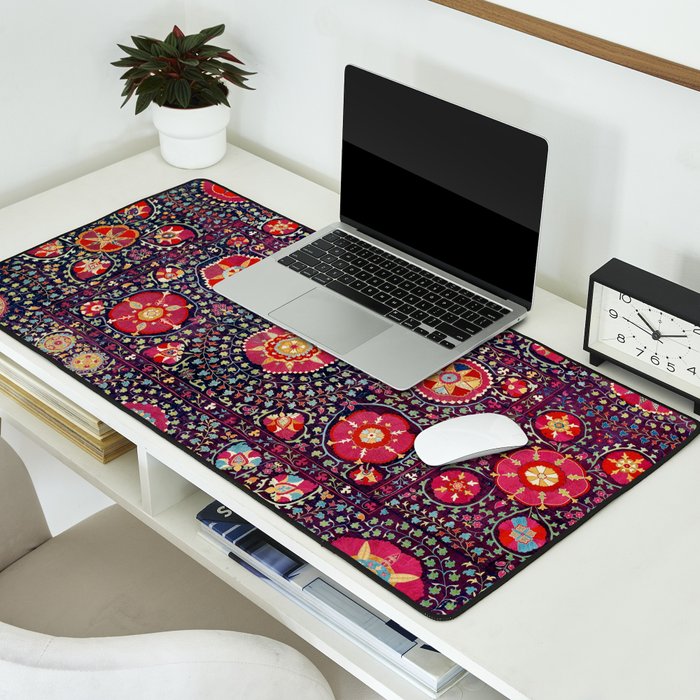 Karshi  Suzani  Antique Uzbekistan Embroidery Print Desk Mat Gallery Image 2