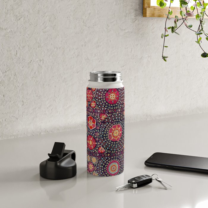 Karshi  Suzani  Antique Uzbekistan Embroidery Print Water Bottle Gallery Image 4