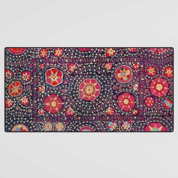 Karshi  Suzani  Antique Uzbekistan Embroidery Print Desk Mat Gallery Image 3
