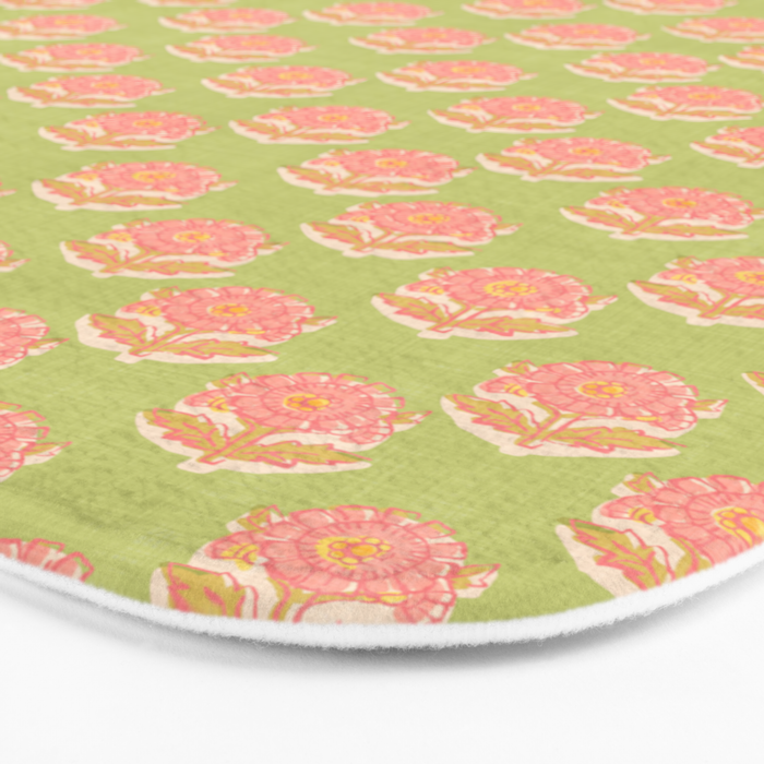 French Country Sunflower in Olive Bath Mat Gallery Image 3