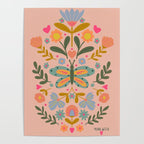 Folksy Floral Butterfly  Poster Gallery Image 4