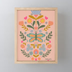 Folksy Floral Butterfly  Mini Art Print Gallery Image 1