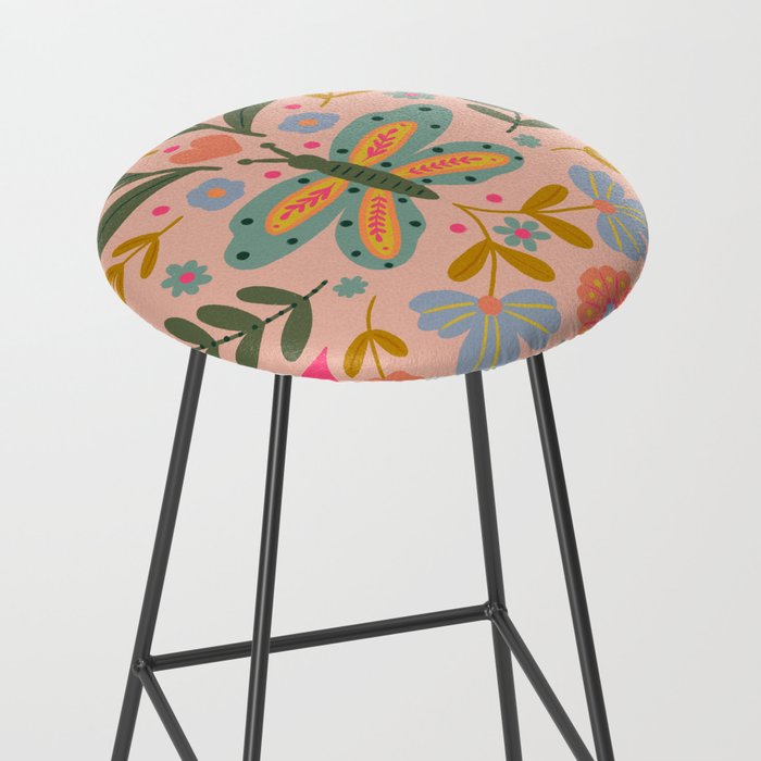 Folksy Floral Butterfly  Stool Gallery Image 2