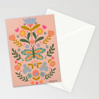 Folksy Floral Butterfly  Stationery Card Gallery Image 2