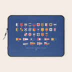Maritime Nautical Signal Flags Chart - Navy Laptop Sleeve Gallery Image 1