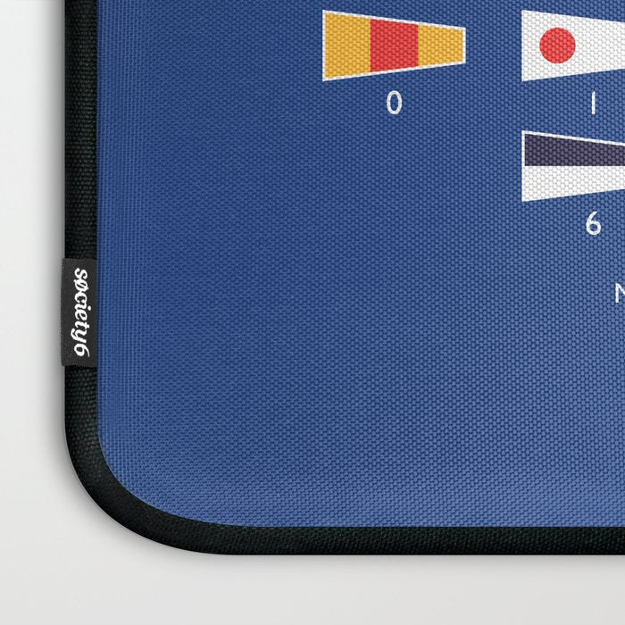 Maritime Nautical Signal Flags Chart - Navy Laptop Sleeve Gallery Image 3