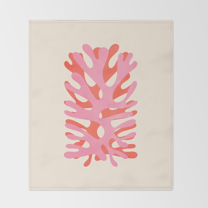 Sea Leaf: Matisse Collage Peach Edition Throw Blanket Gallery Image 2