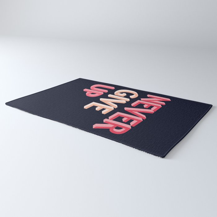 Never give up - pink Rug Gallery Image 3