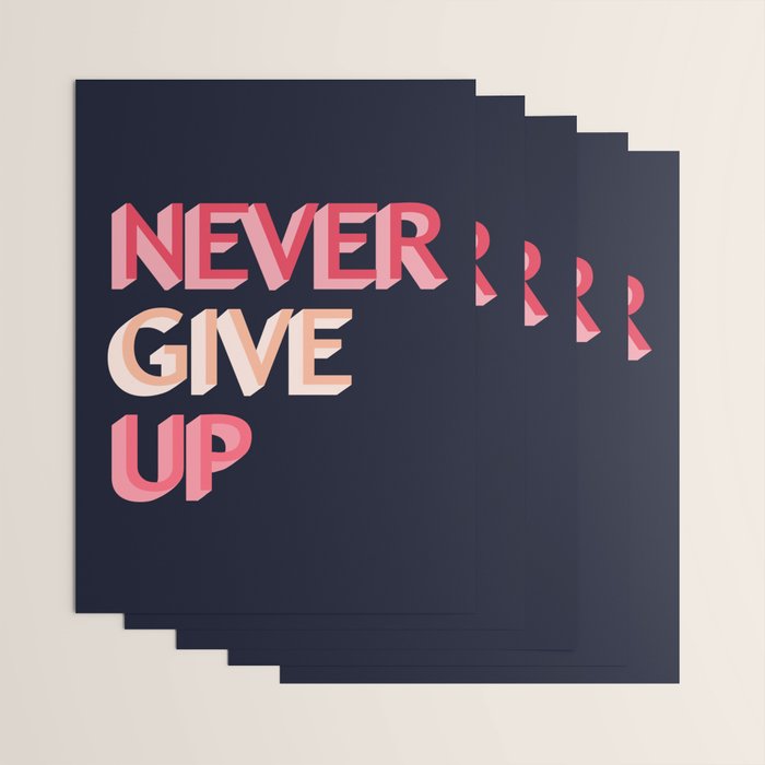 Never give up - pink Wrapping Paper Gallery Image 3