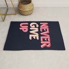 Never give up - pink Rug Gallery Image 1