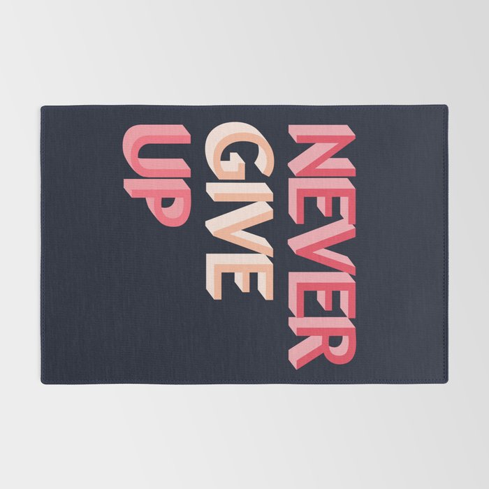 Never give up - pink Rug Gallery Image 2