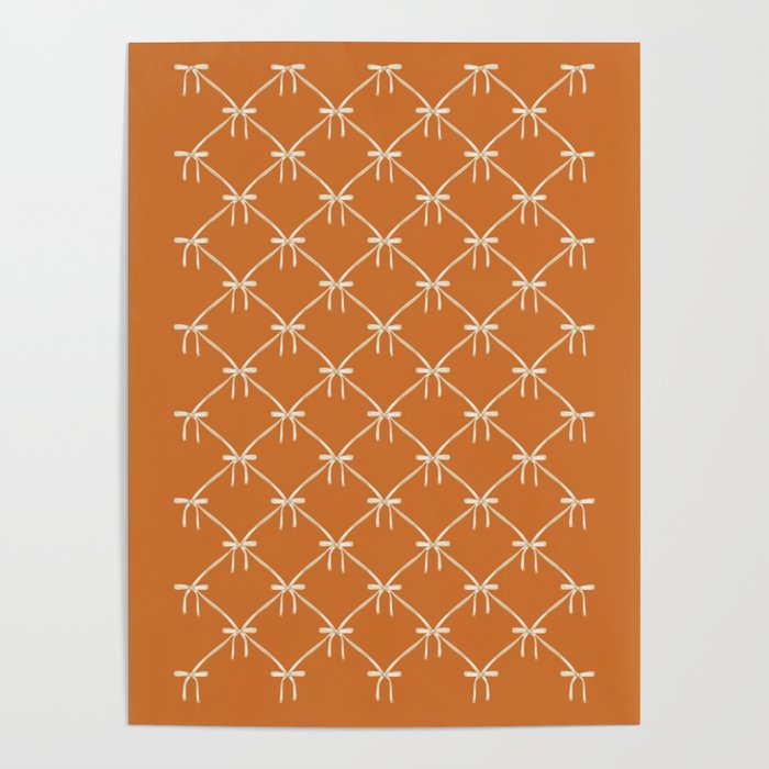 Bows & Ribbons Pattern XV Orange Poster Gallery Image 1