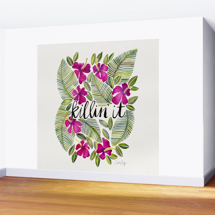 Killin' It - Tropical Pink Wall Mural Gallery Image 2