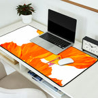 Orange and Yellow Poppies On A White Background #decor #society6 #buyart Desk Mat Gallery Image 2