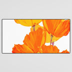 Orange and Yellow Poppies On A White Background #decor #society6 #buyart Desk Mat Gallery Image 3