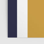 Quattro Stripe Minimalist Broad Stripe Color Block Pattern in Mustard Yellow, Navy Blue, Gray, White Poster Gallery Image 3