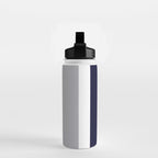 Quattro Stripe Minimalist Broad Stripe Color Block Pattern in Mustard Yellow, Navy Blue, Gray, White Water Bottle Gallery Image 2