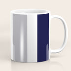 Quattro Stripe Minimalist Broad Stripe Color Block Pattern in Mustard Yellow, Navy Blue, Gray, White Coffee Mug Gallery Image 1