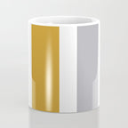 Quattro Stripe Minimalist Broad Stripe Color Block Pattern in Mustard Yellow, Navy Blue, Gray, White Coffee Mug Gallery Image 4