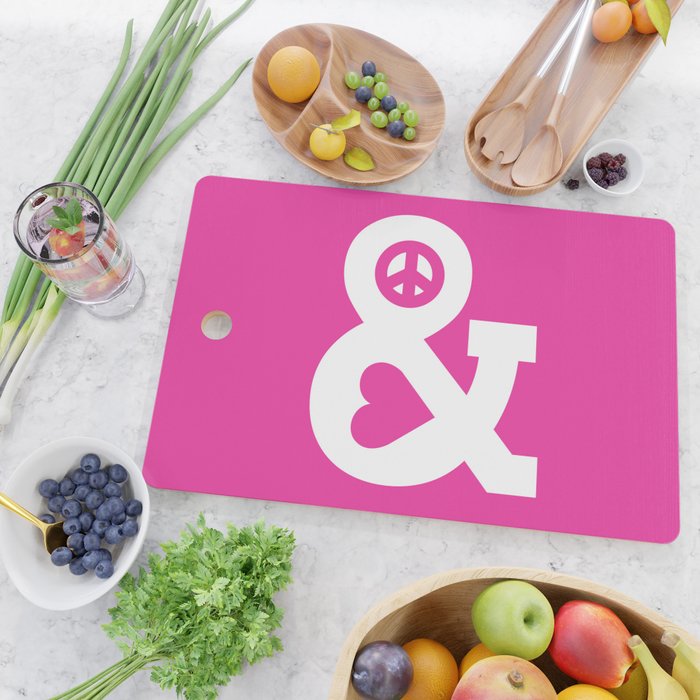 Peace and Love (pink edition) Cutting Board Gallery Image 2
