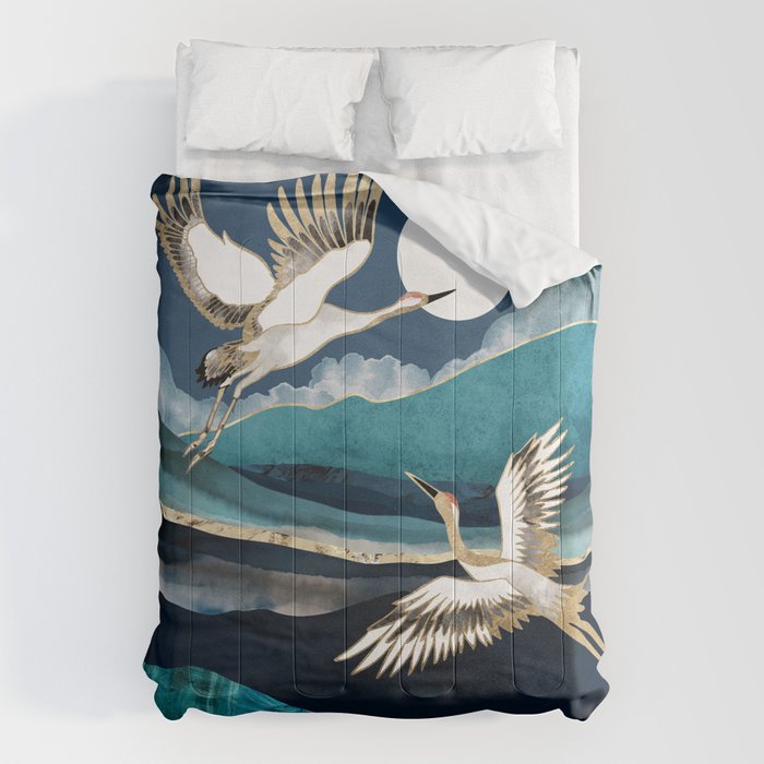 Midnight Cranes Comforter Gallery Image 1