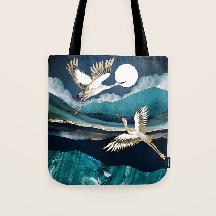 Midnight Cranes Tote Bag Gallery Image 1