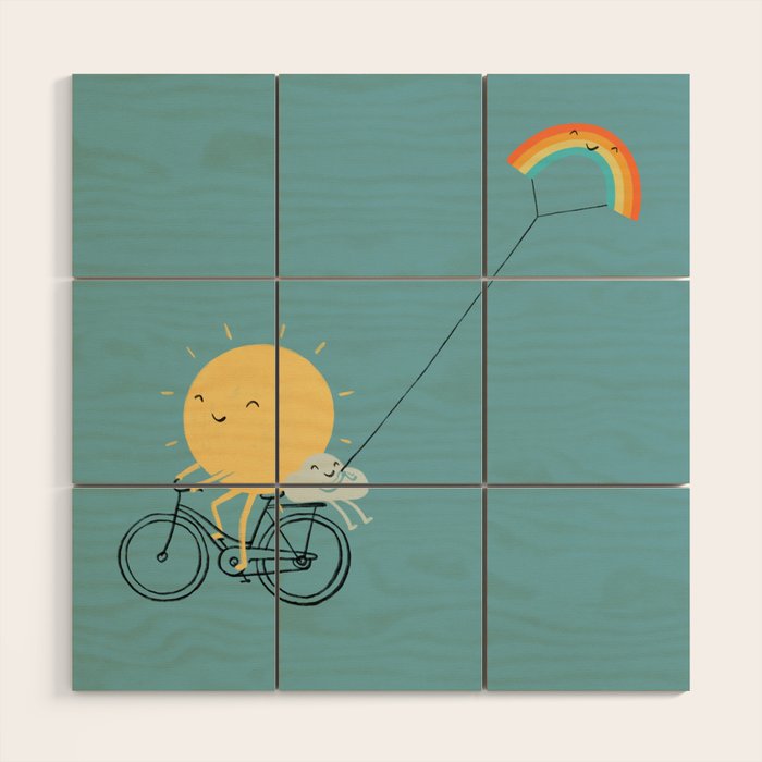 Rainbow Kite Wood Wall Art Gallery Image 1