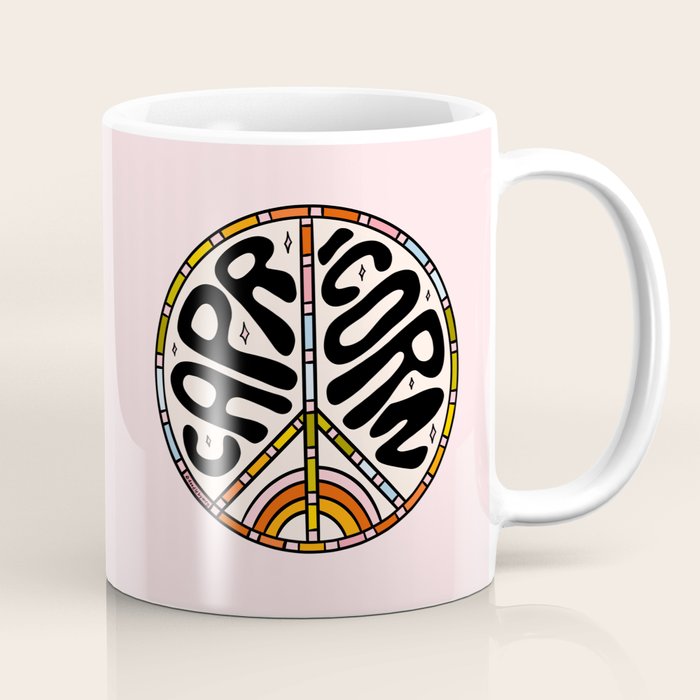 Capricorn Peace Sign Coffee Mug Gallery Image 1