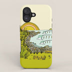 point breaks in paradise // retro surf art by surfy birdy iPhone Case Gallery Image 1