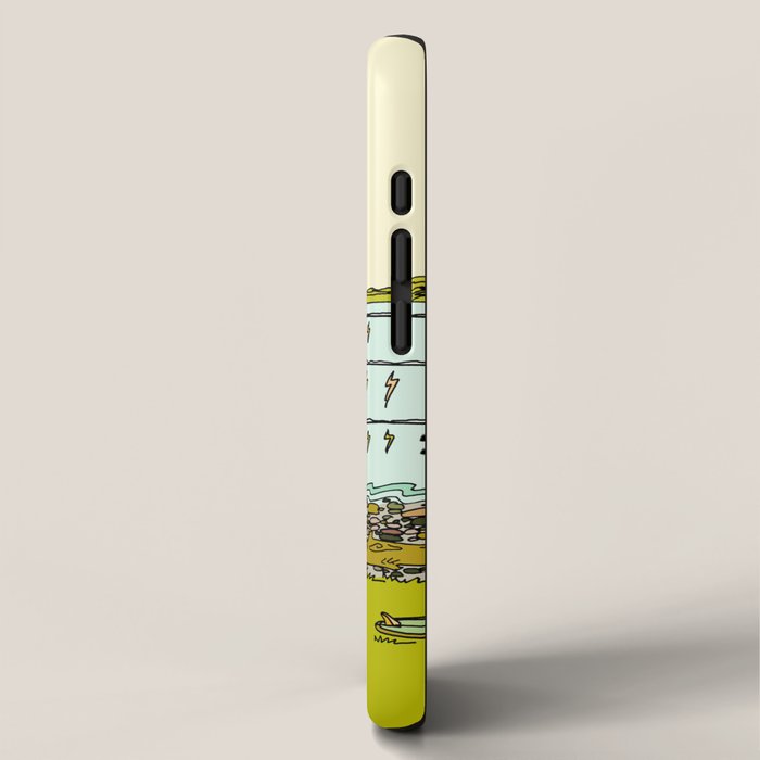point breaks in paradise // retro surf art by surfy birdy iPhone Case Gallery Image 2
